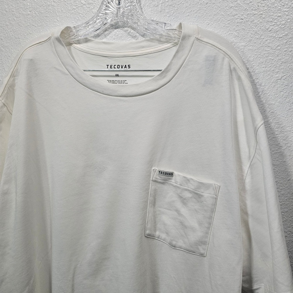 Tecovas Mens XXL Supima Cotton Pocket T-Shirt Cream Off White Short Sleeve Tee